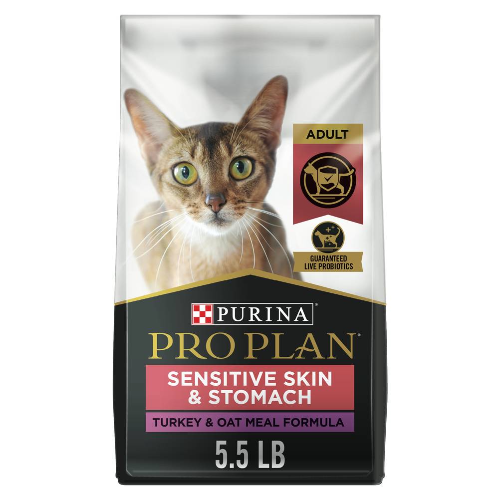 Pro Plan Purina With Probiotics, Sensitive Skin & Stomach, Natural Dry Cat Food, Turkey & Oat Meal Formula