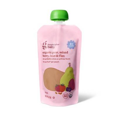 Good & Gather Organic Pear Mixed Berry Beet Flax Baby Food Pouch (4 oz)