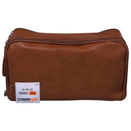 Conair Tan Double Zip Organizer Travel Bag