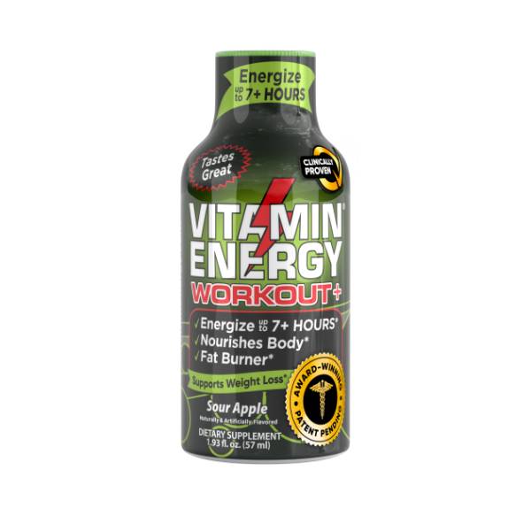 Vitamin Energy Workout+ Sour Apple Energy Shot Single
