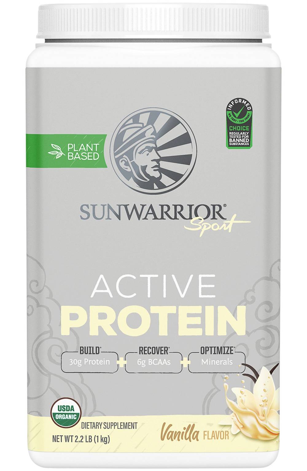 Sunwarrior Active Protein Powder, Vanilla (2.2 lbs)