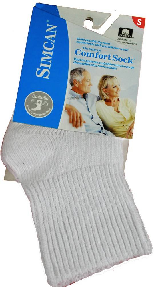Simcan Comfort Low Rise Socks Small White (1.0 pr)