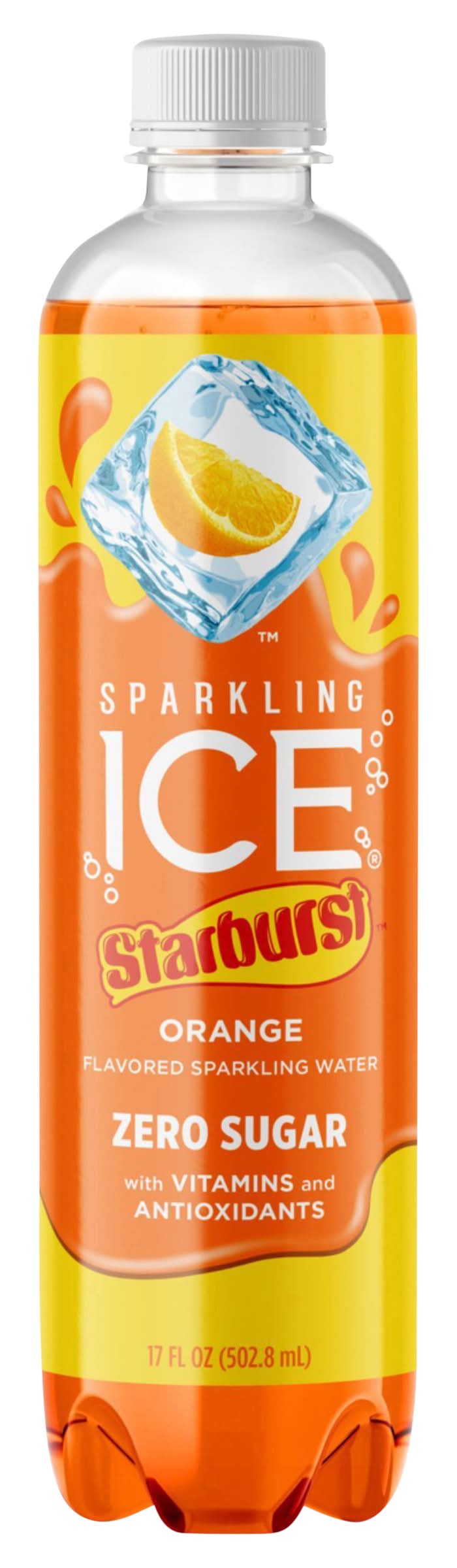 Starburst Zero Sugar Sparkling Water, Orange (17 fl oz)