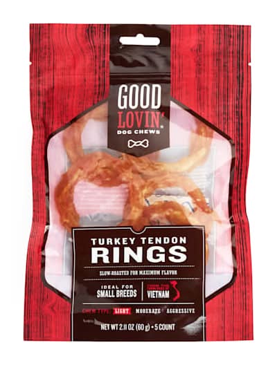 Good Lovin' Turkey Tendon Rings Dog Chews, 2.11 oz., Count of 5