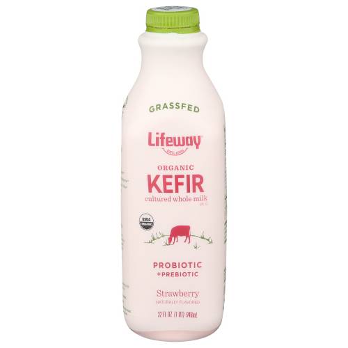 Lifeway Organic Kefir Cultured Strawberry Whole Milk