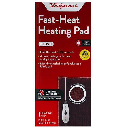 Walgreens Fast Heat Heating Pad Plush Standard - 1.0 ea