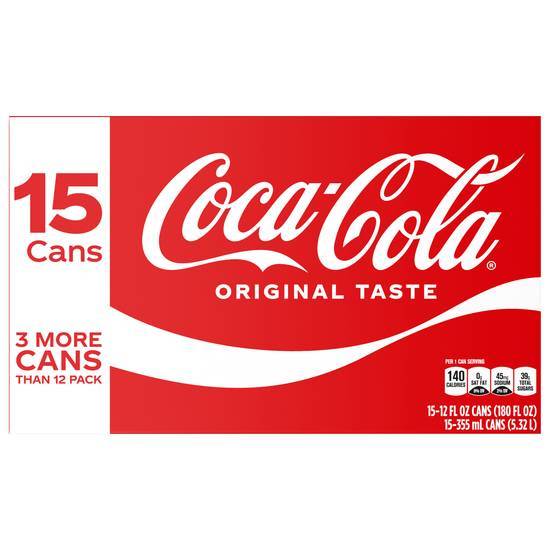 Coca-Cola Classic Soda (15 ct, 12 fl oz) (cola)