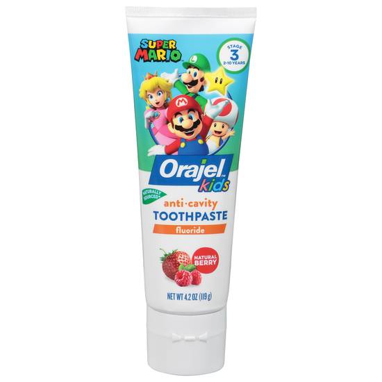 Orajel Super Mario Anti-Cavity Fluoride Kids Toothpaste (berry)