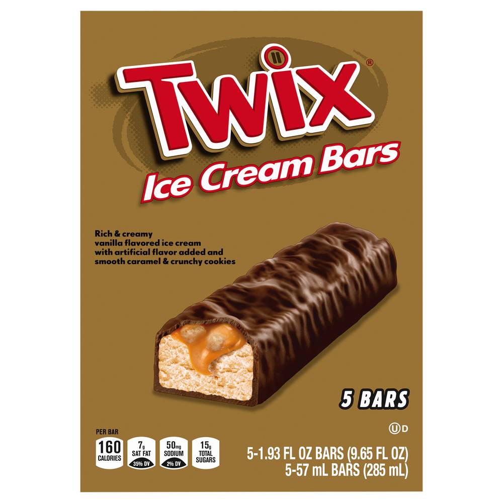 Twix Ice Cream Bars, Vanilla (1.93 fl oz, 5 ct)