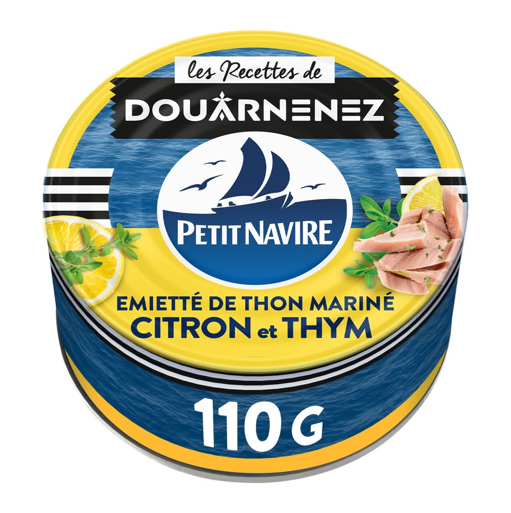 Petit Navire - Émietté de thon le mariné, citron - thym (110g)
