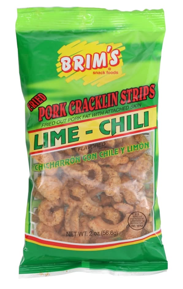 Brim's Fried Pork Cracklin Strips, Lime-Chili (2 oz)
