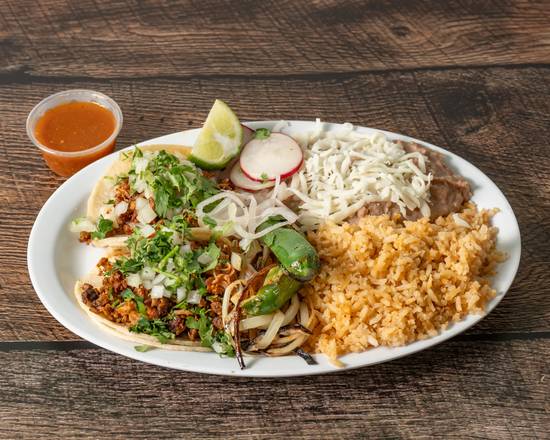 4. 2 Tacos, Arroz Y Frijoles / 4. 2 Tacos, Rice and Beans