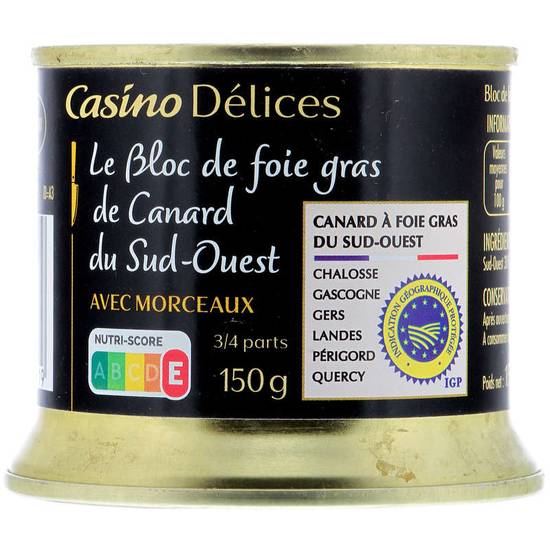 Bloc de foie gras de canard du Sud-Ouest - Avec Morceaux