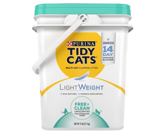 Tidy Cats Purina Lightweight Free & Clean Unscented Dust Free Clumping Multi Cat Litter (17 lbs)