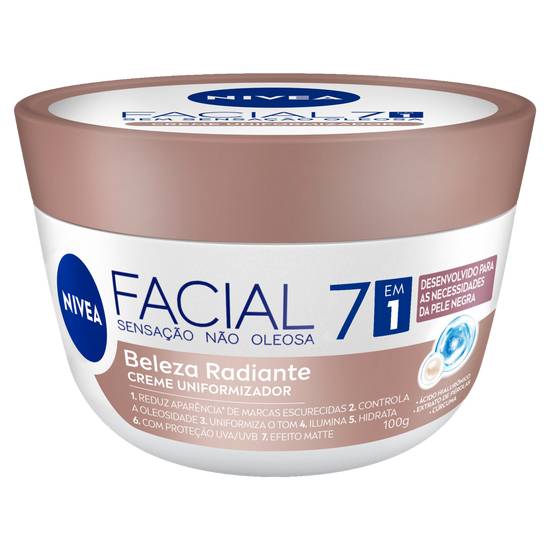 Nivea creme facial uniformizador beleza radiante para peles negras (100g)