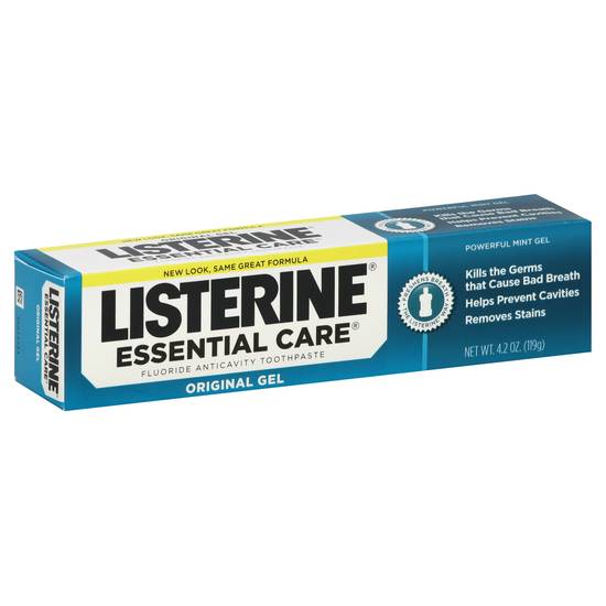 Listerine Essential Care Original Gel Fluoride Powerful Mint Toothpaste