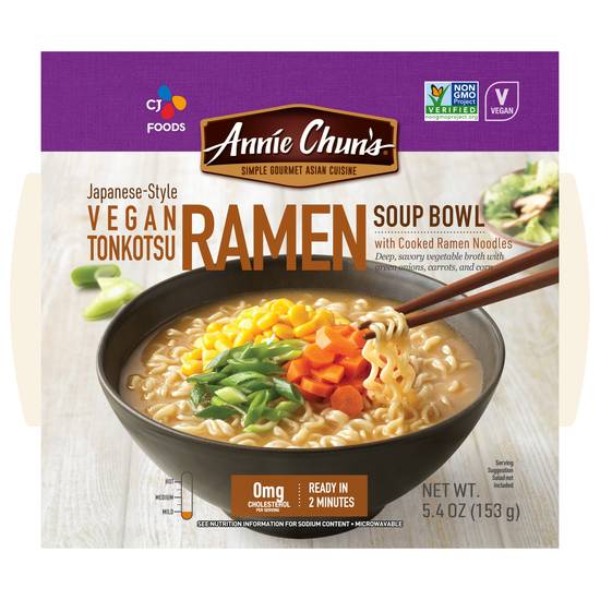 Annie Chun's Japanese-Style Vegan Tonkotsu Ramen Soup Bowl (5.4 oz)