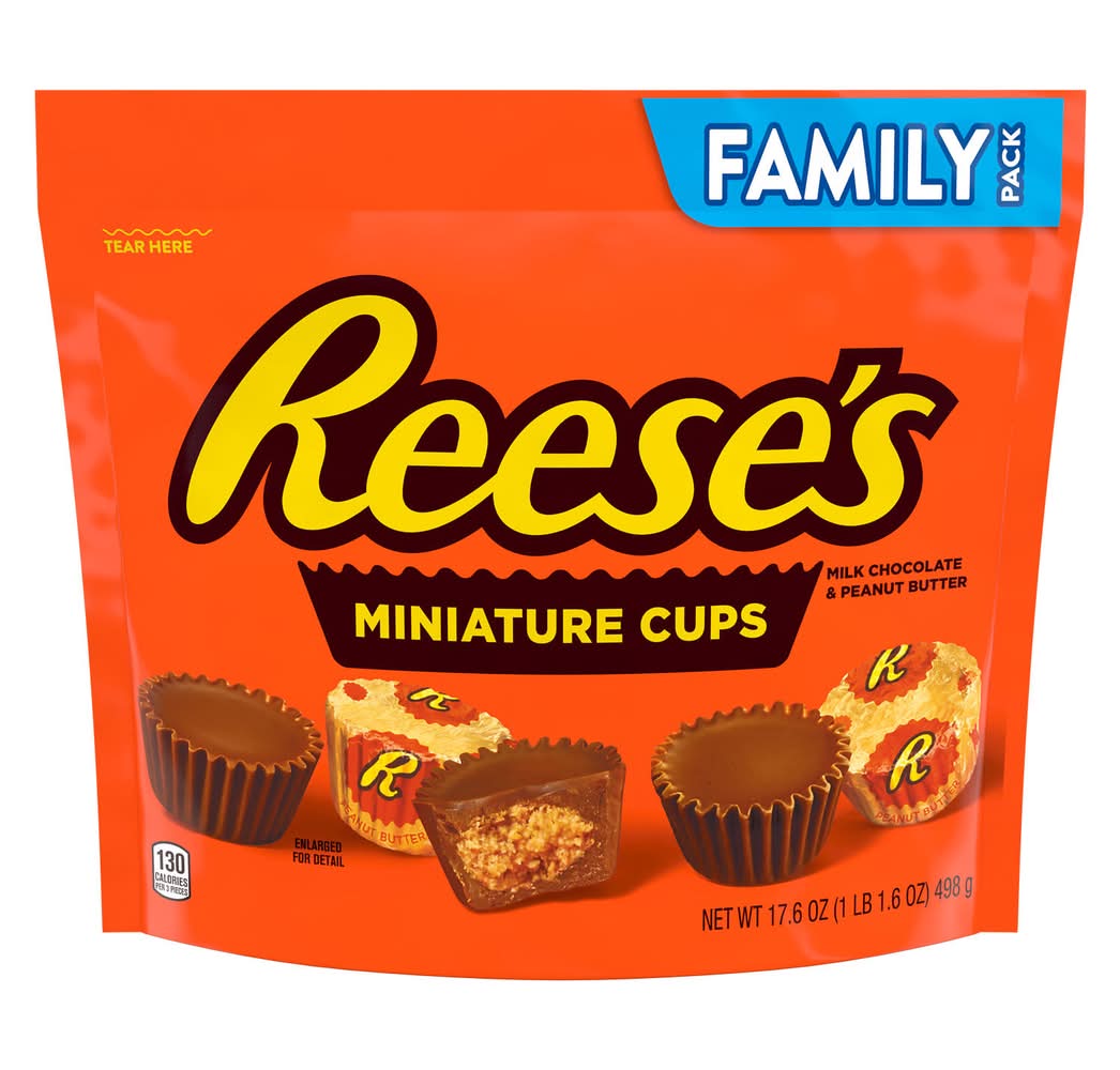 Reese's Miniature Cups Family pack, Milk Chocolate & Peanut Butter (17.6 oz)