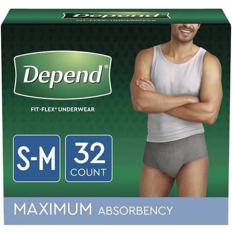 Depend Fit Flex Incontinence Underwear For Men, S-M (32 ct)
