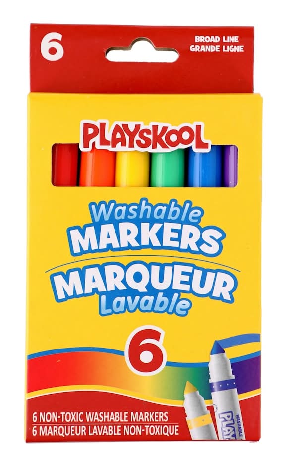 Playskool Non-Toxic Washable Broad Line Markers (6 ct)