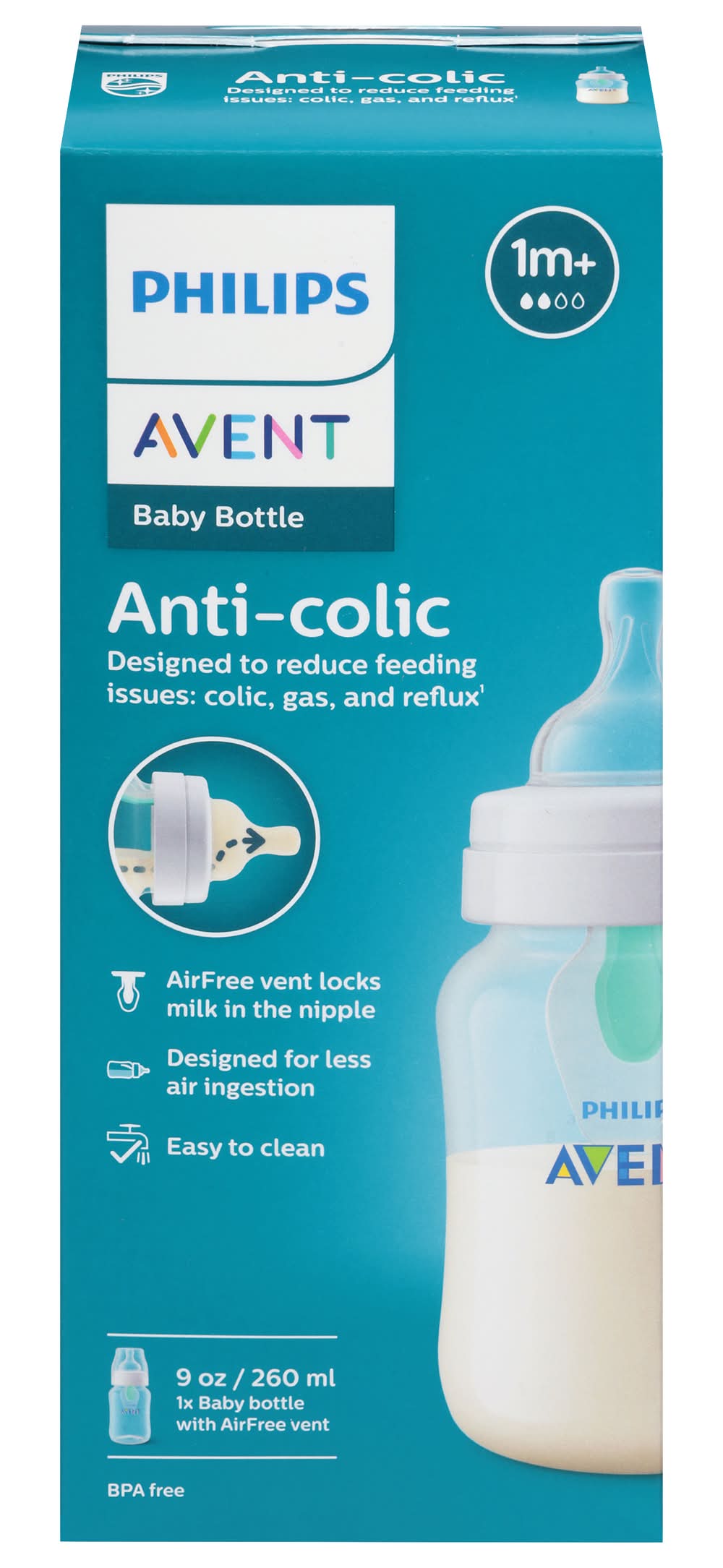 Philips Avent Anti-Colic Baby Bottle 9 oz, 1M+ (3.5 oz)