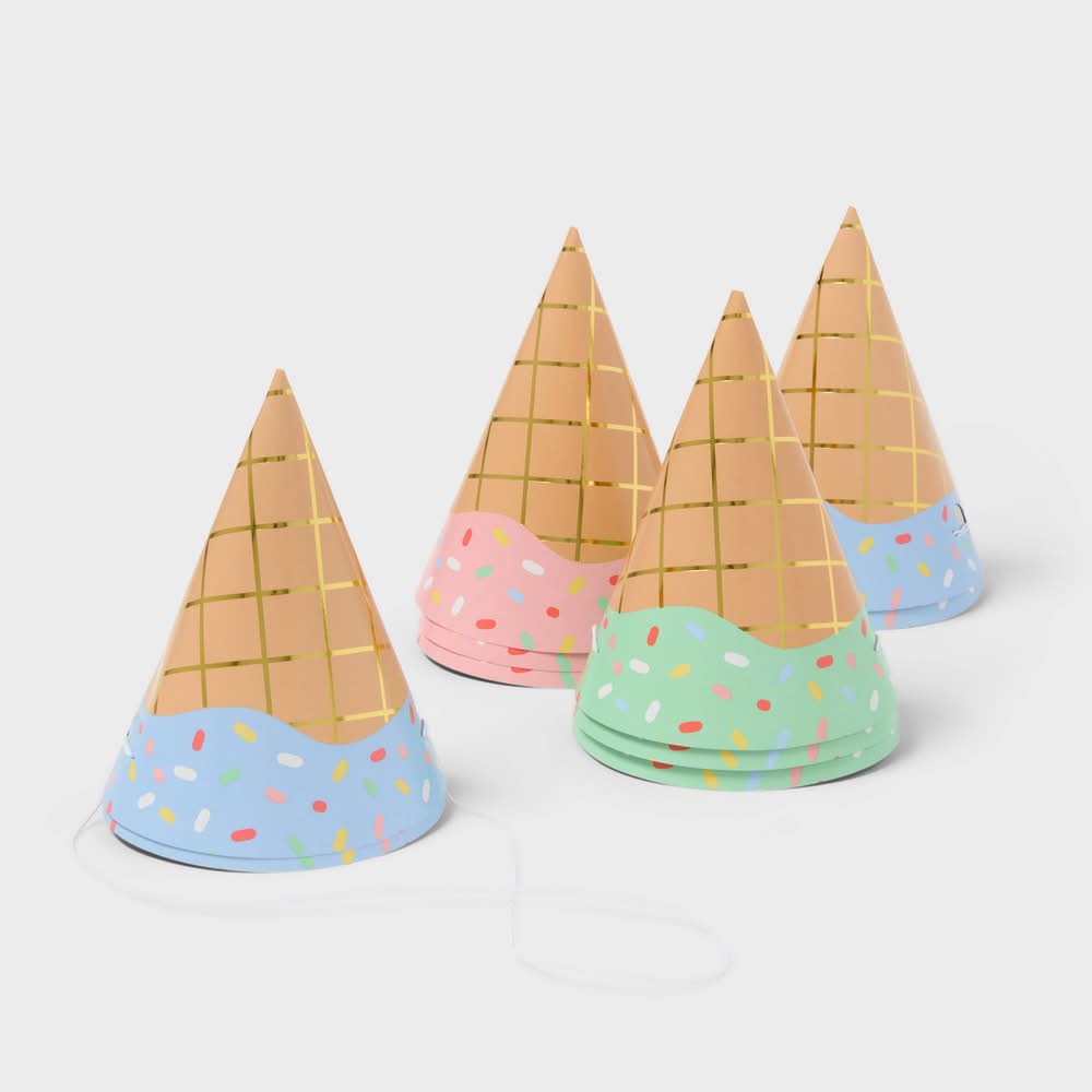 Spritz Ice Cream Party Hats, 5 in (10 ct)