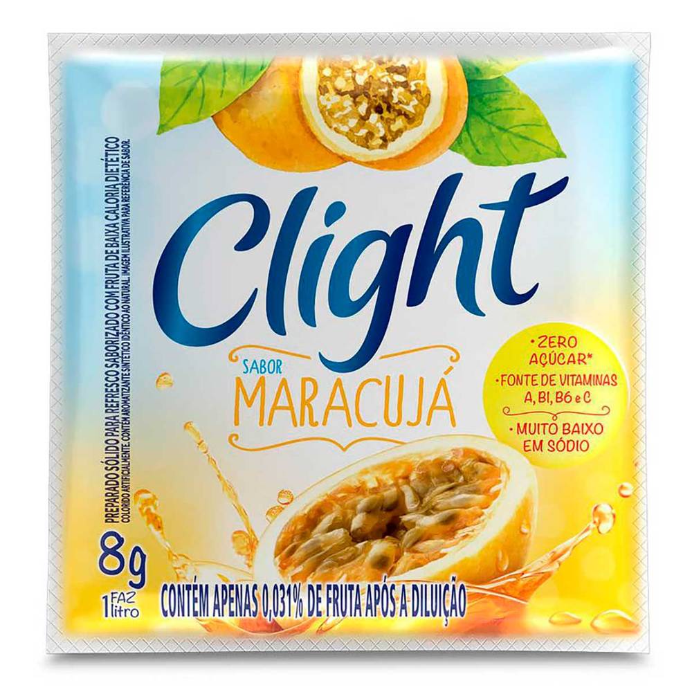 Clight refresco em pó sabor maracujá (8g)
