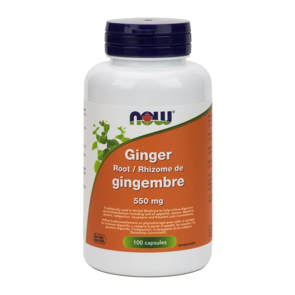 NOW Ginger Root Capsule 550 mg (100 units)