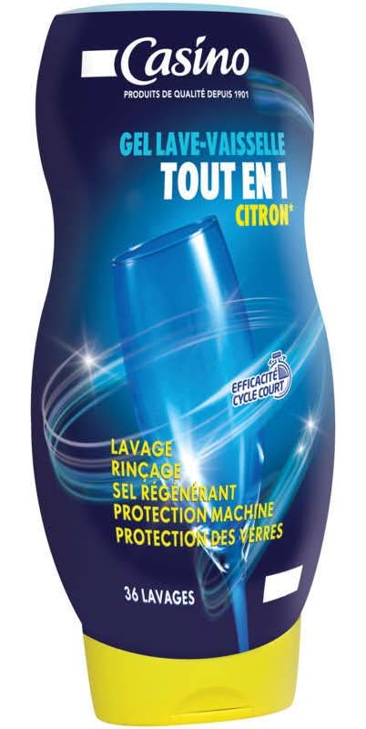 Casino - Gel lave vaisselle tout en 1 36 lavages, citron (720ml)