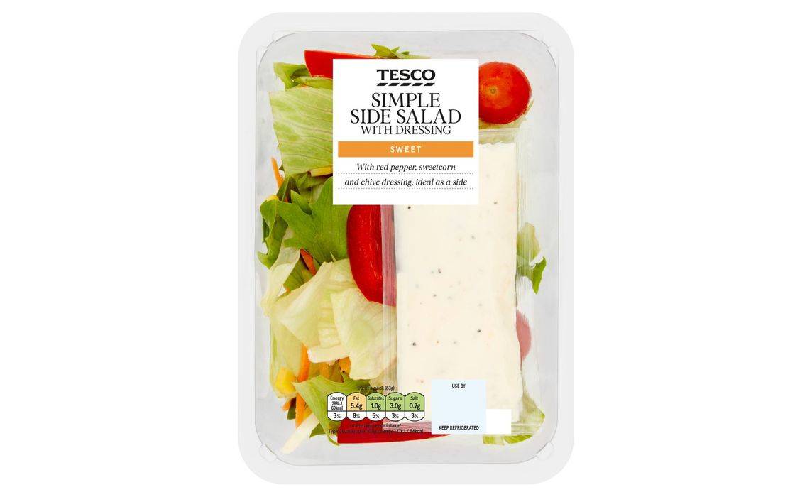 Tesco Simple Side Salad With Dressing 165g (399475)