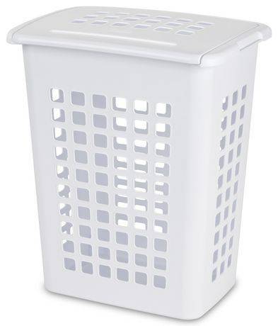 Sterilite panier à linge rectangulaire, blanc (1unité) - rectangular laundry hamper- white (h: 23in)