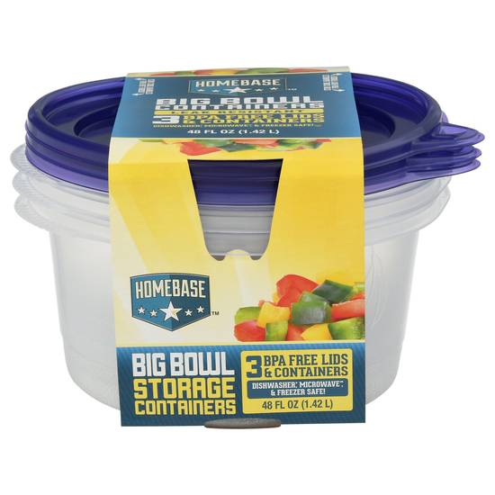 Homebase Big Bowl Storage Containers (3 ct) Delivery Near You Uber Eats