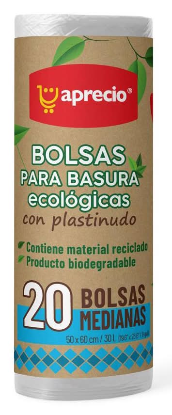 Aprecio · Bolsas para basura ecológicas, M (20 un)