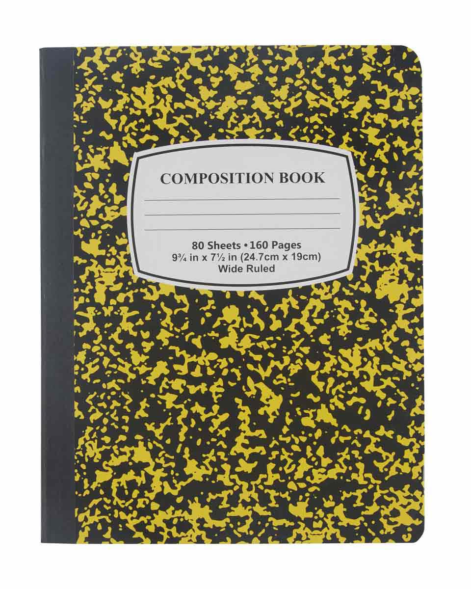 Marble Print Wide Ruled Composition Book 6 Assorted Colors