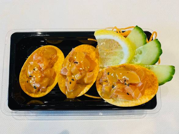 A14  Spicy saumon with chips(3pcs)