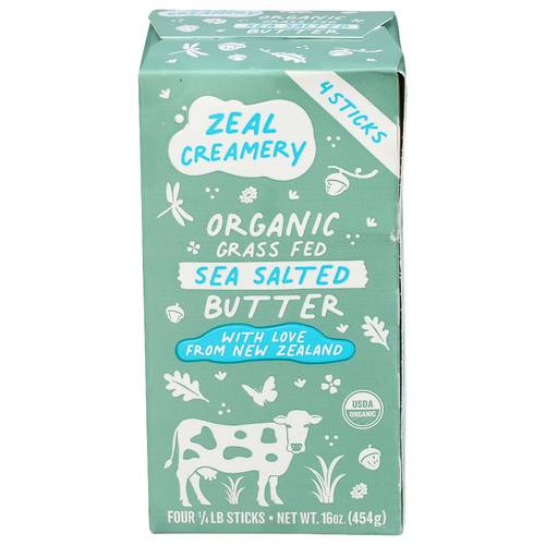 Zeal Creamery Organic Sea Salted Grass Fed Butter