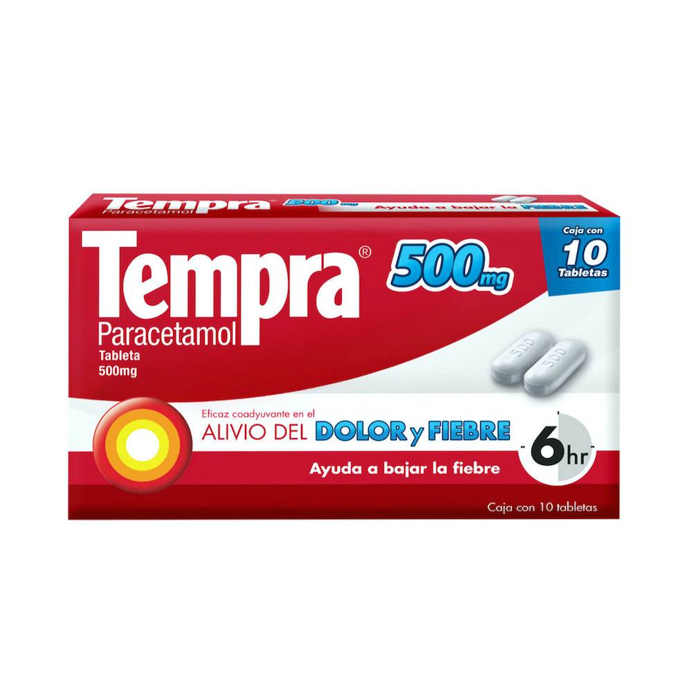 Tempra paracetamol tabletas 500 mg (10 piezas)