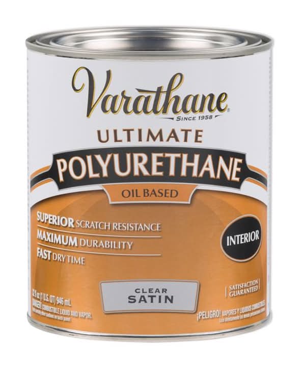 Varathane Ultimate Satin Clear Oil-Based Polyurethane 1 Qt