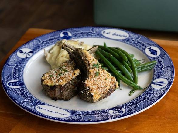 Mustard Seed-Crusted Twin Lamb Chops