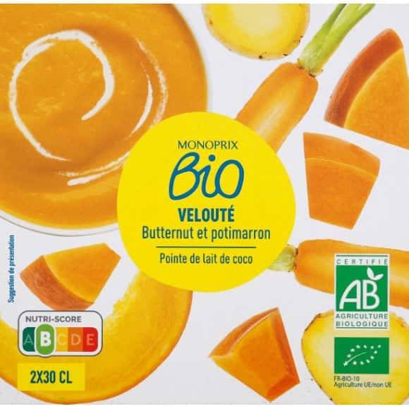 Monoprix Bio - Velouté aux légumes à la courge butternut et au potimarron (2)