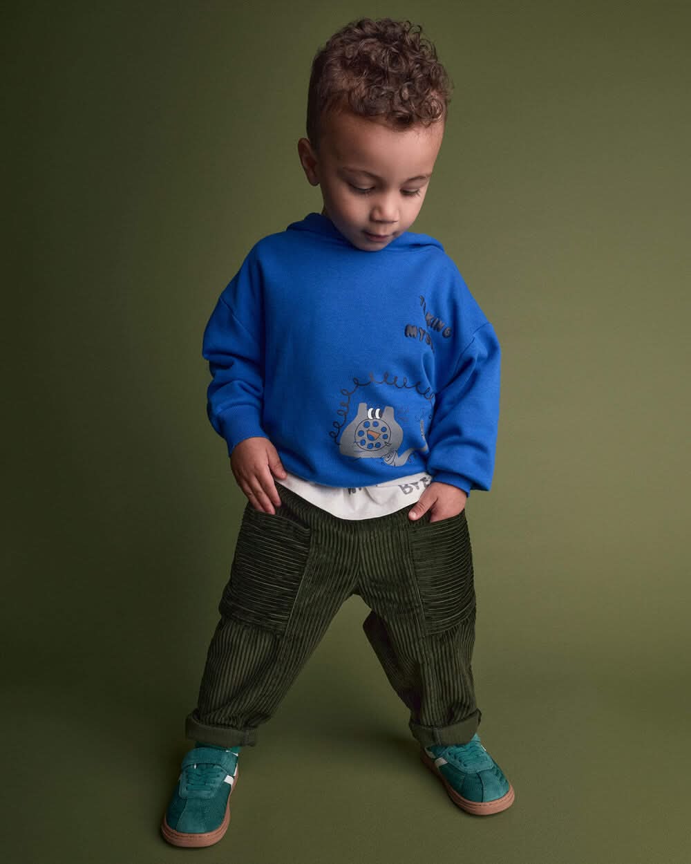 Toddler 'Talking To Myself' Phone Hoodie - Royal Blue - 5T