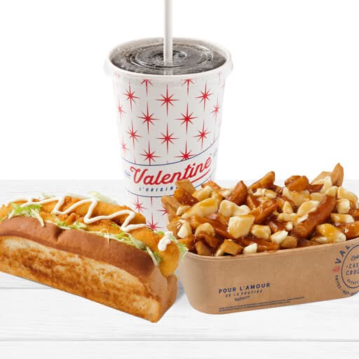 Trio hot-dog de poulet avec poutine