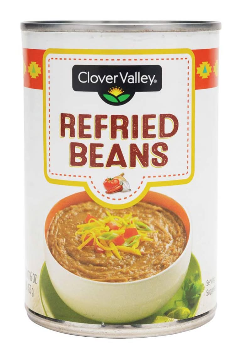 Clover Valley Refried Beans 16 Oz