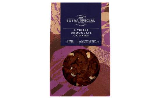 Asda Extra Special 4 Triple Chocolate Cookies