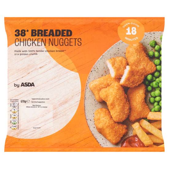 ASDA Frozen 38 Breaded Chicken Nuggets 670G