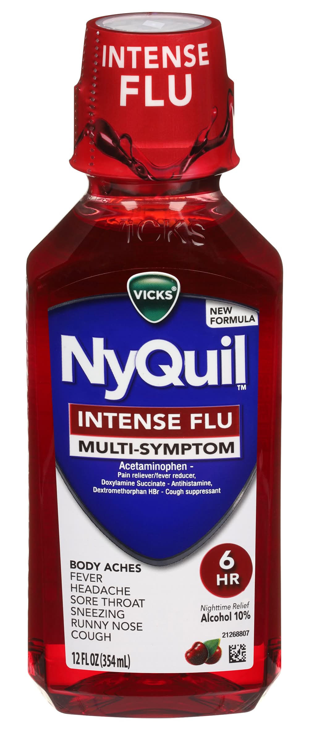 Vicks Nyquil Intense Flu Multi-Symptom Syrup, Black Cherry (12 fl oz)