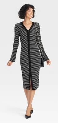 chinese dress ladies A New Day Women's Long Sleeve Dress - Dark Teal - Small