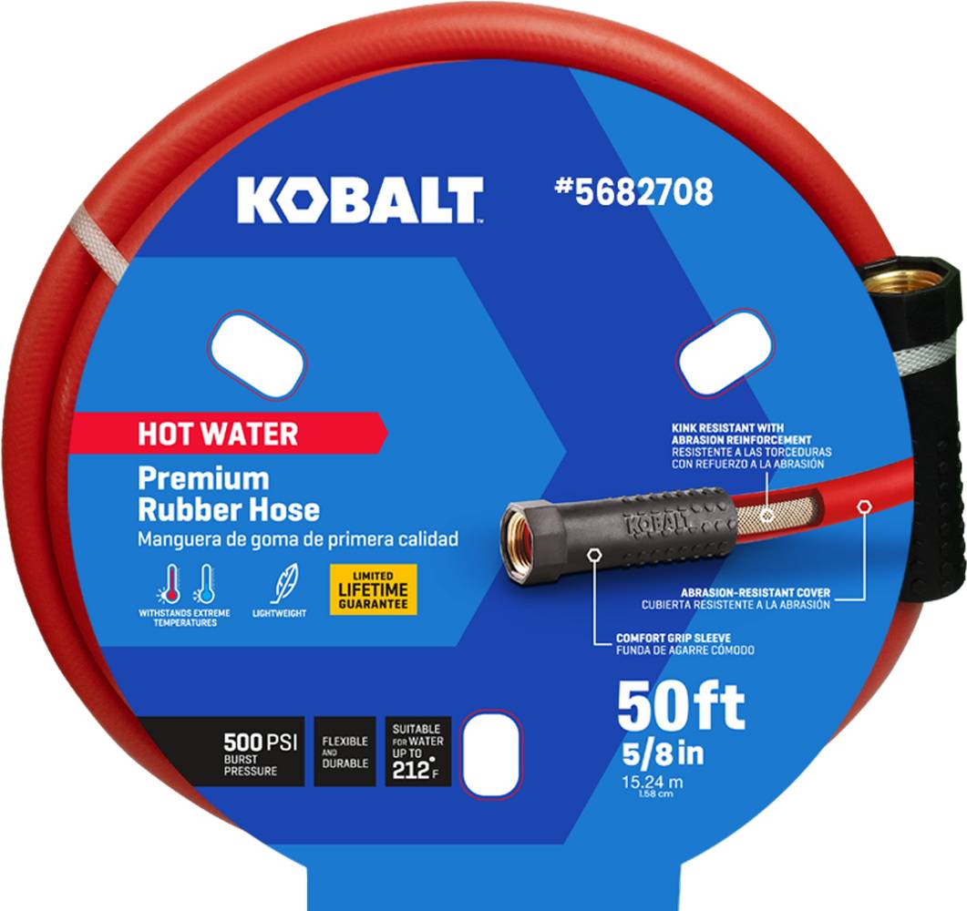 Kobalt Hot Water Hose 5/8-in x 50-ft Rubber Red Coiled Hose | BSRD5850-LW