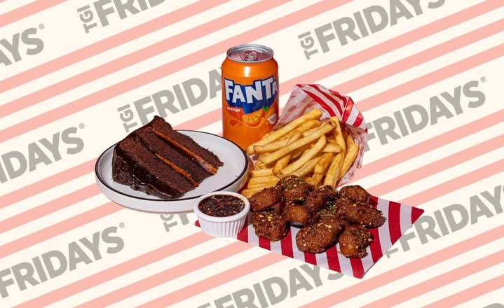 Fridays™ Sesame Appetizer Chicken Strips, Fries, Dessert & Soda