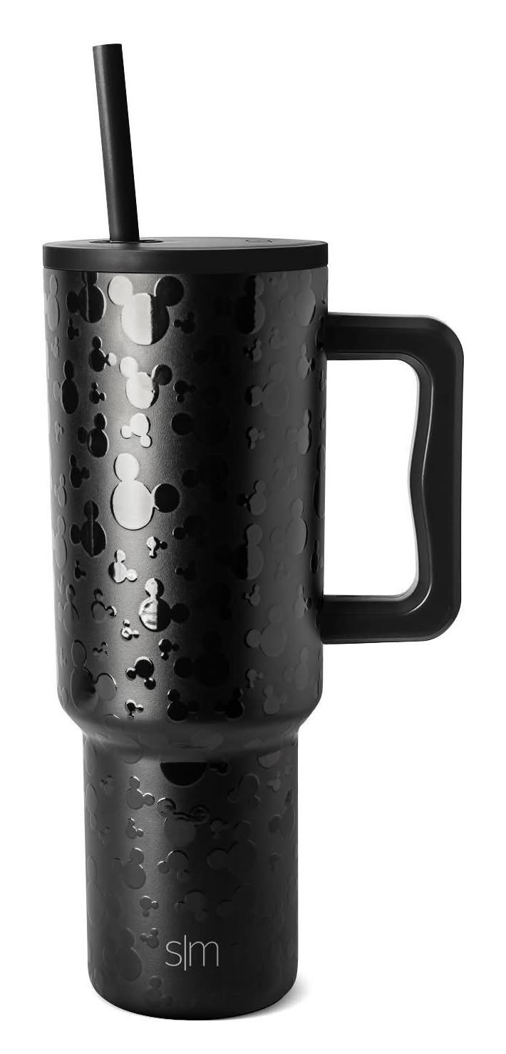 Simple Modern Stainless Steel Lidded Tumbler With Straw, 40 oz, Black